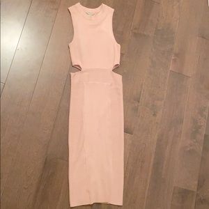 Bodycon Midi Cut Out Guess Dress Faint Pink